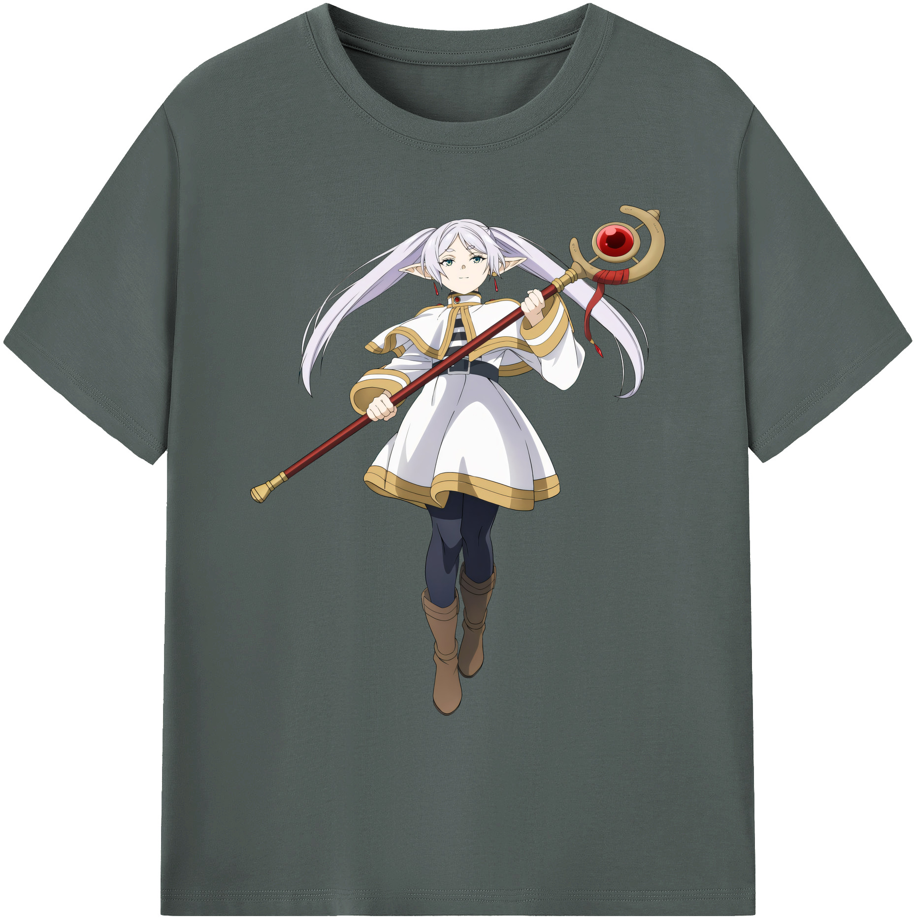 （画像用） 葬送のフリーレン Frieren 綿100％ メンズ半袖Tシャツ｜肌触りやわらか＆通気性